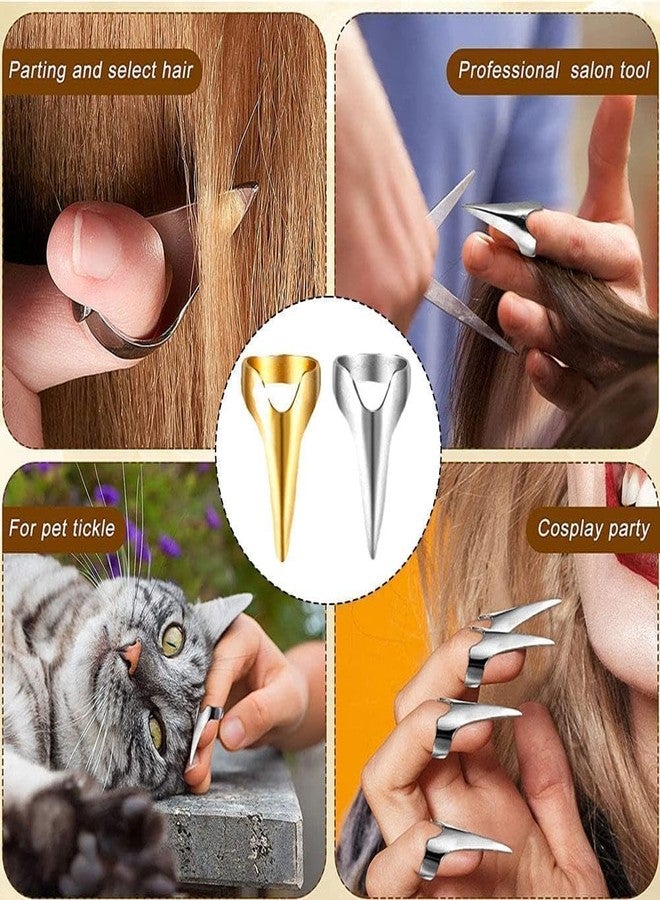 Kryoflare 12Pcs Metal Full Finger Rings, Multi-Functional Hair Parting Tools for Cosplay, Hairstyling and Braiding, Retro Punk Claws Design with Anti-Slip Grip, Hair Extension Accessories - Image 4